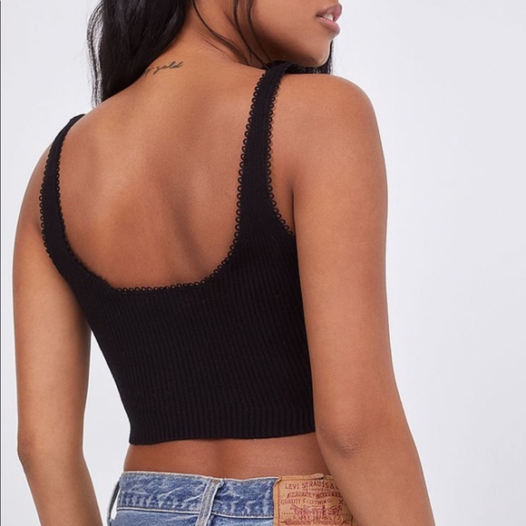 *FOR LOVE & LEMONS | Black Pointelle Tank - Picture 2 of 4